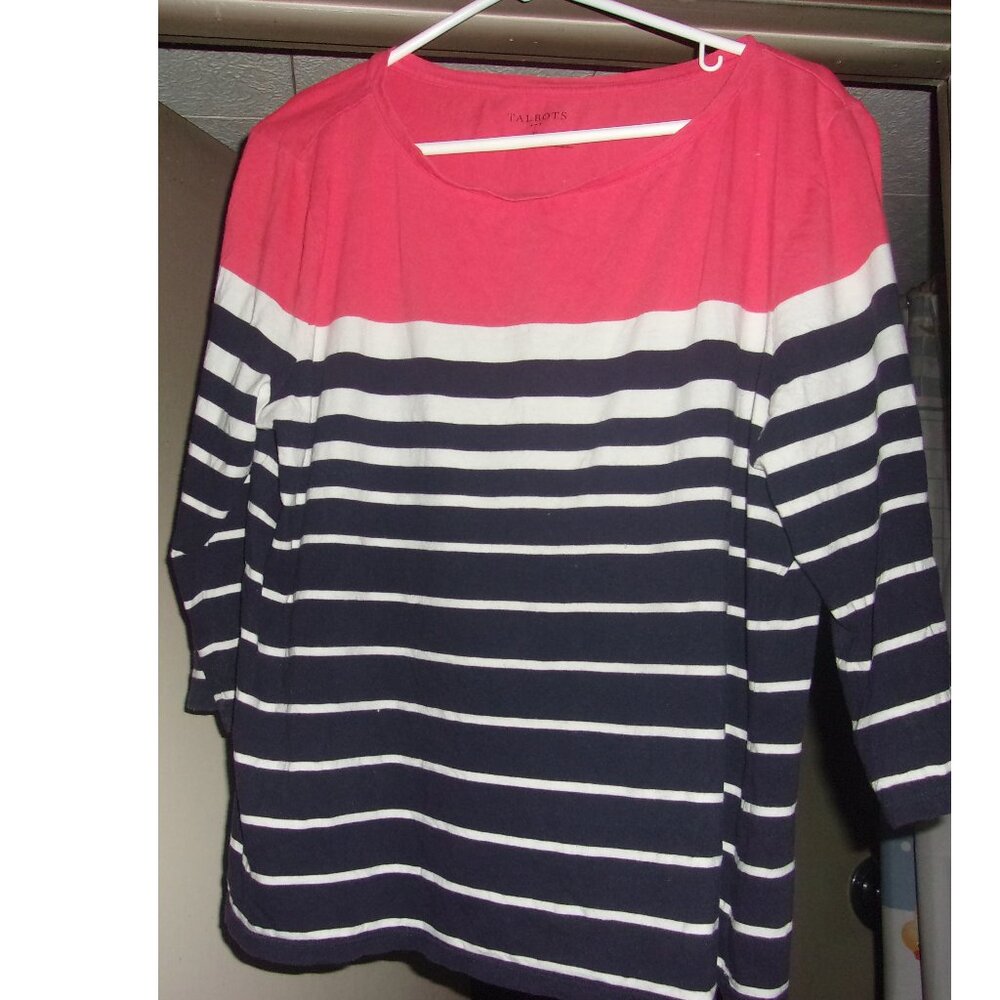 Talbot's XL Woman's Red , White , Black Shirt Top